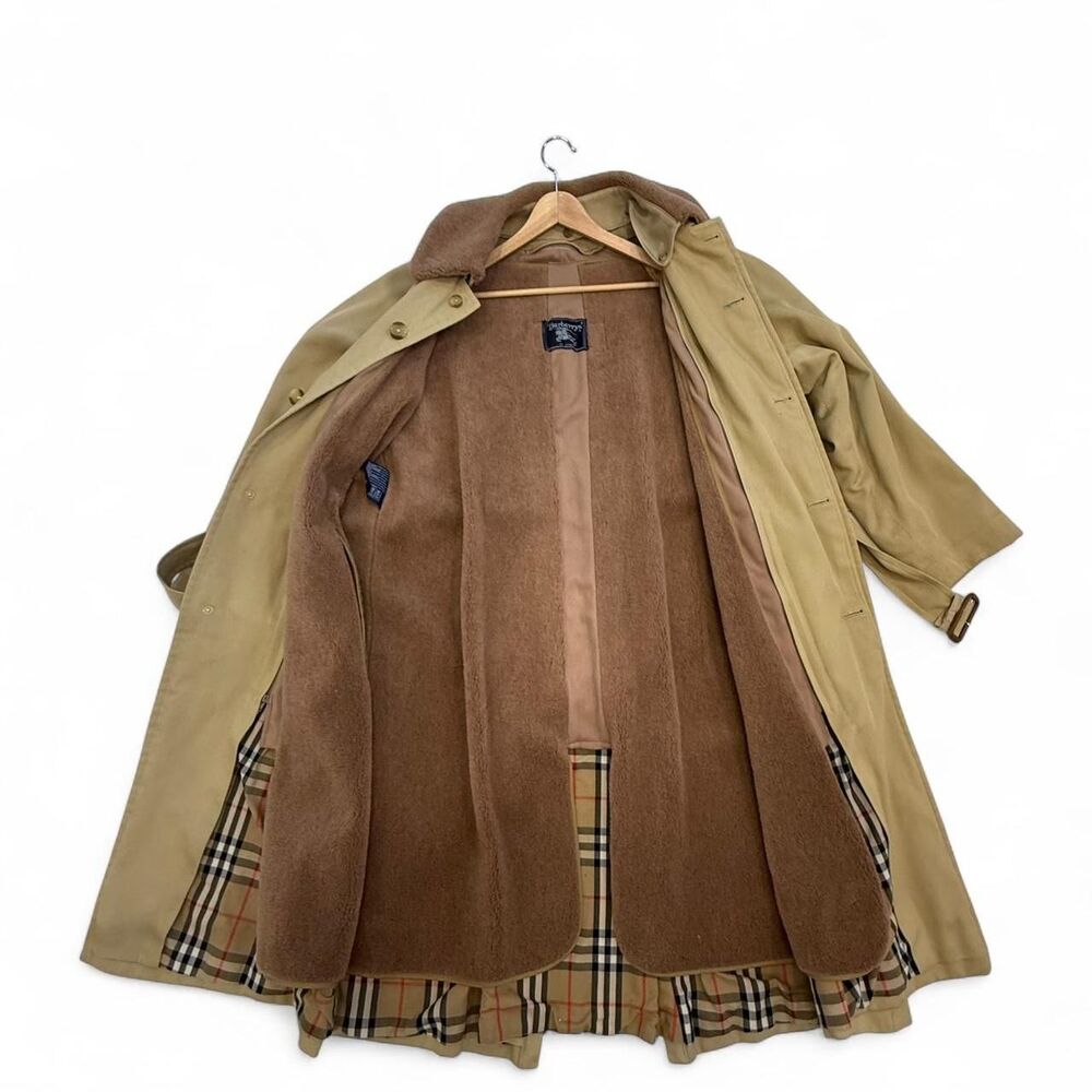 Burberry Khaki Trench Coat with Brown Removable Liner and Nova Check Trim